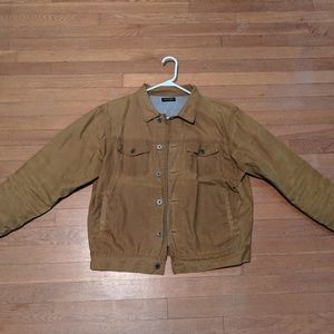 Flint & Tinder Flannel-Lined Waxed Trucker Jacket